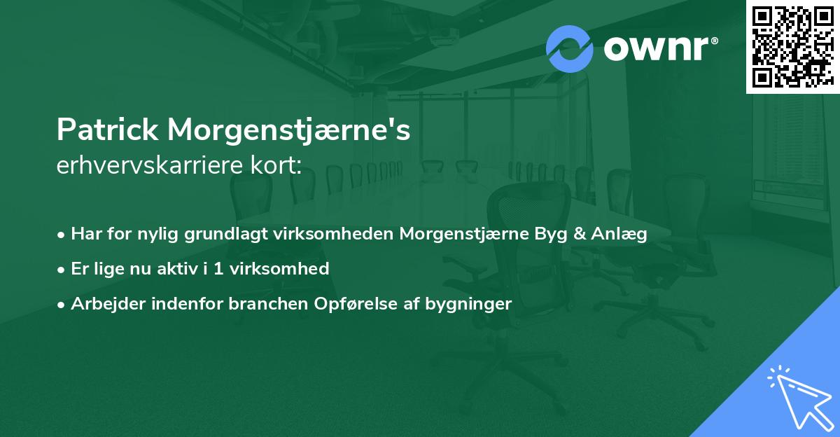 Patrick Morgenstjærne's erhvervskarriere kort