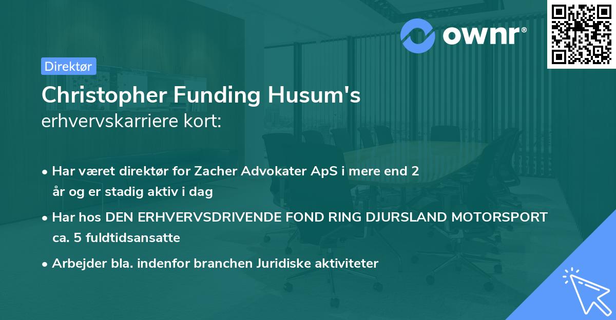 Christopher Funding Husum's erhvervskarriere kort
