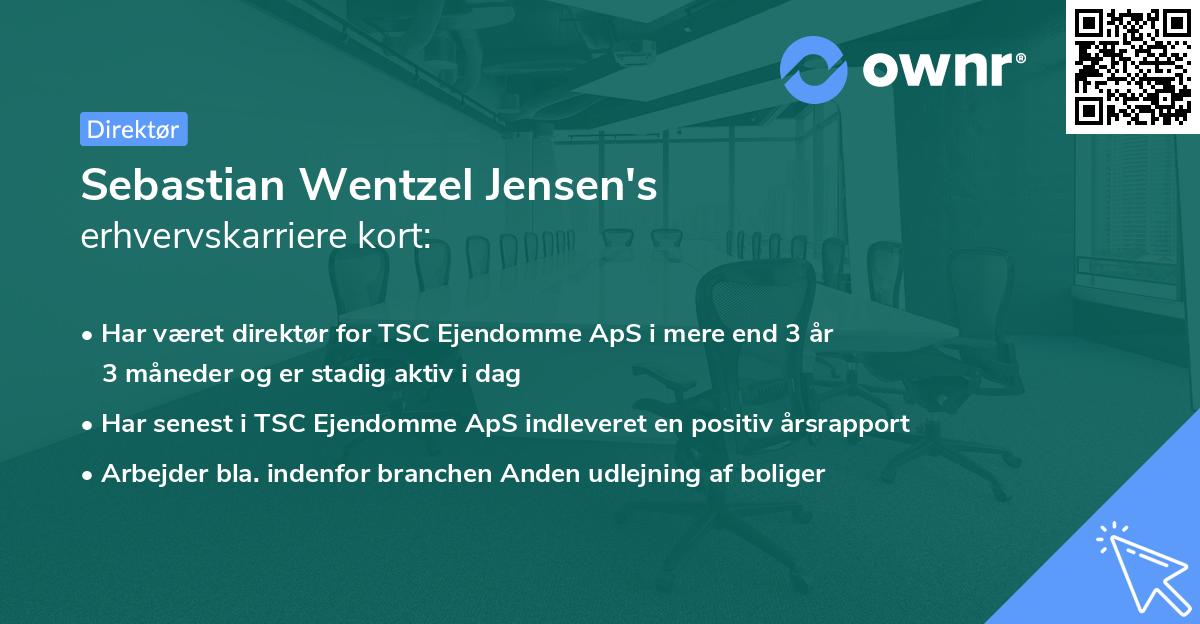 Sebastian Wentzel Jensen's erhvervskarriere kort