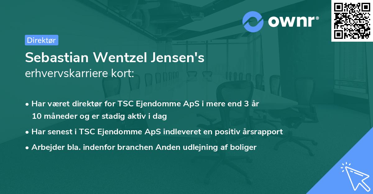 Sebastian Wentzel Jensen's erhvervskarriere kort