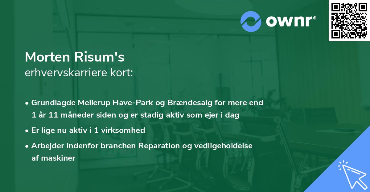 Morten Risum's erhvervskarriere kort