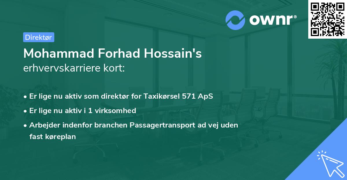 Mohammad Forhad Hossain's erhvervskarriere kort