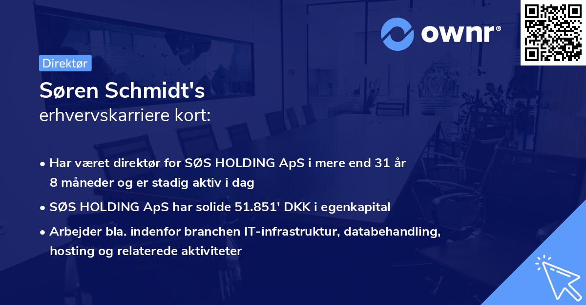 Søren Schmidt's erhvervskarriere kort