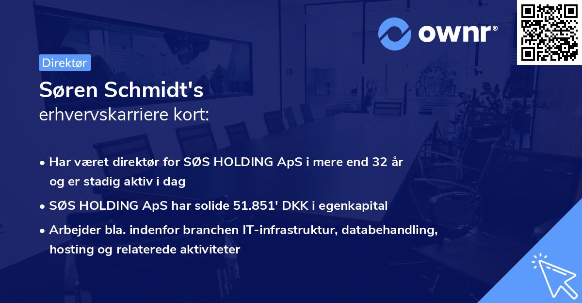 Søren Schmidt's erhvervskarriere kort