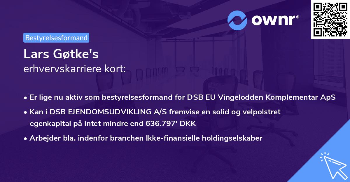 Lars Gøtke's erhvervskarriere kort