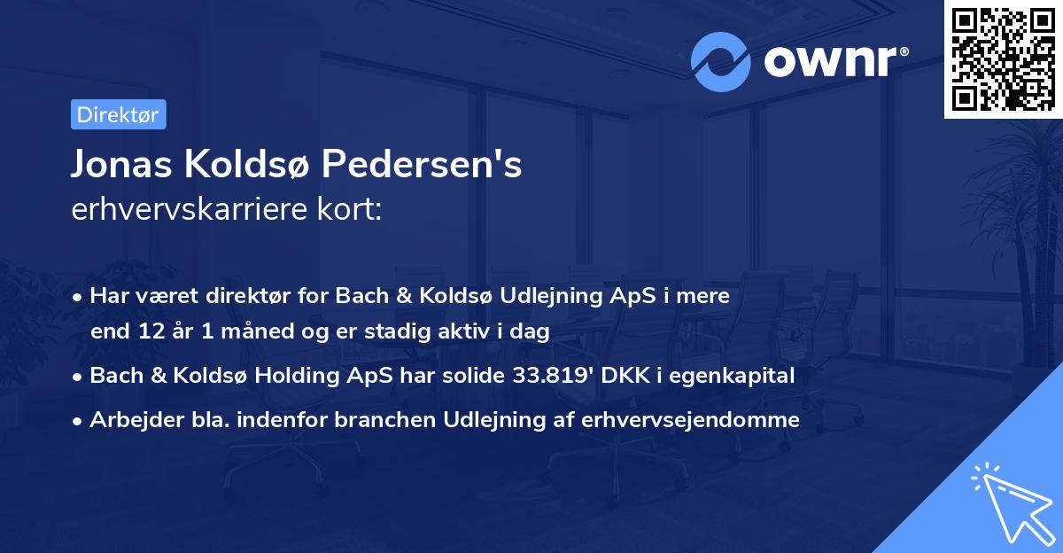 Jonas Koldsø Pedersen's erhvervskarriere kort