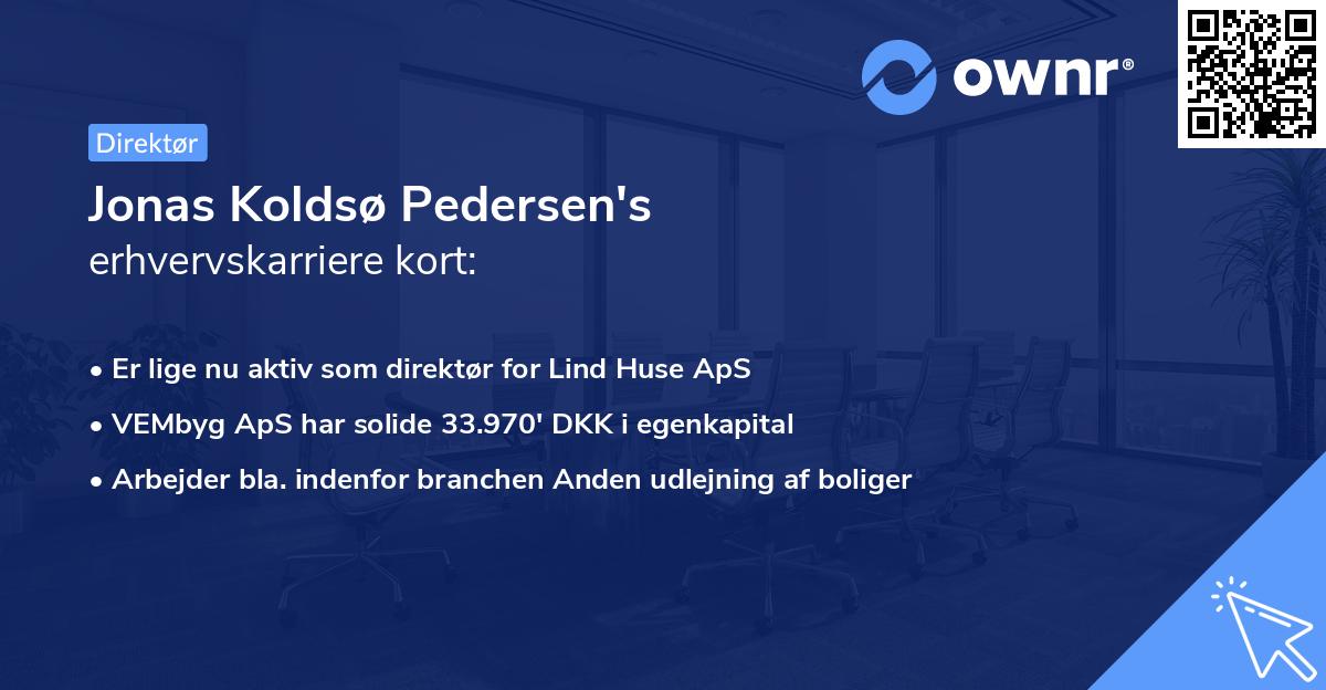 Jonas Koldsø Pedersen's erhvervskarriere kort