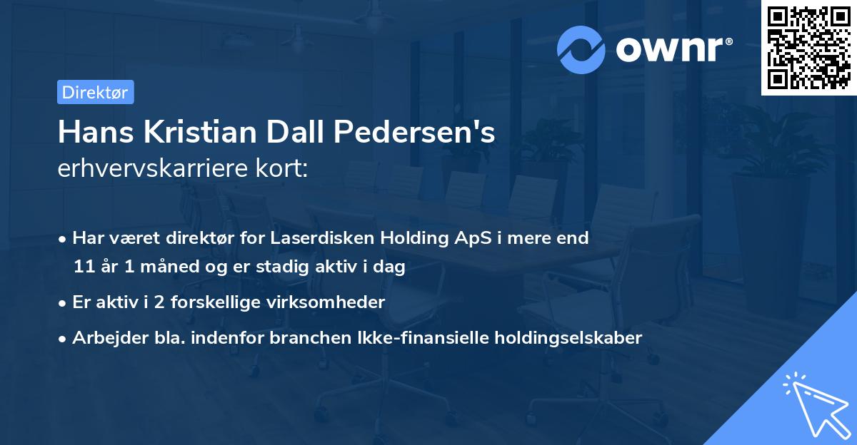Hans Kristian Dall Pedersen's erhvervskarriere kort