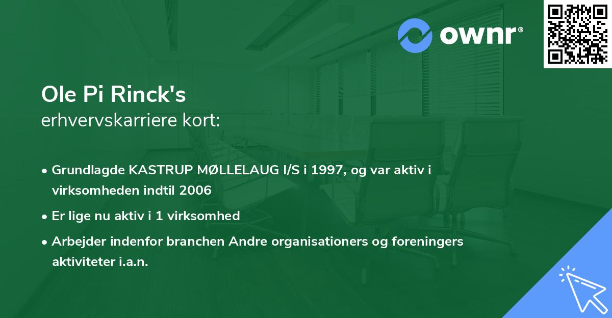 Ole Pi Rinck's erhvervskarriere kort