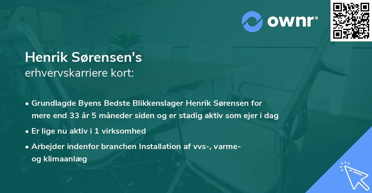 Henrik Sørensen's erhvervskarriere kort