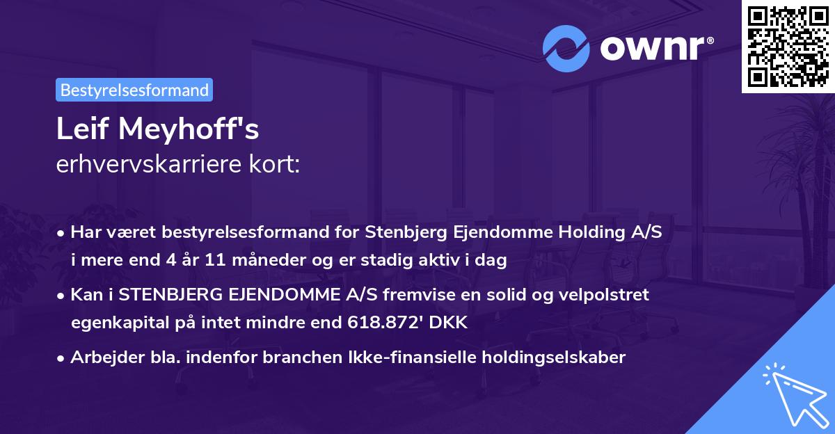 Leif Meyhoff's erhvervskarriere kort