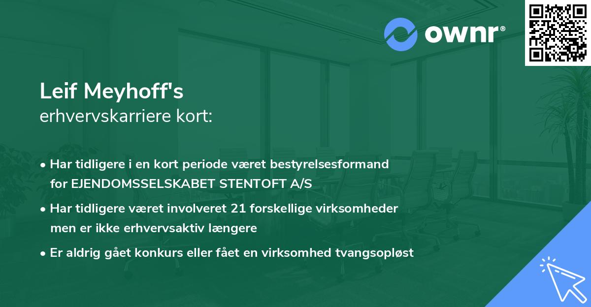Leif Meyhoff's erhvervskarriere kort