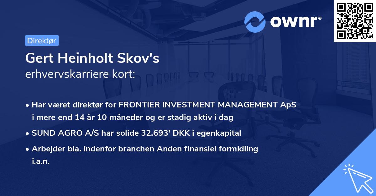 Gert Heinholt Skov's erhvervskarriere kort