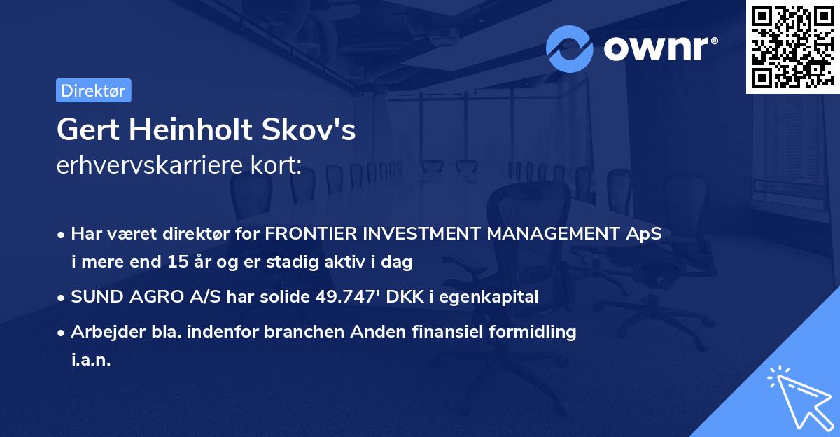 Gert Heinholt Skov's erhvervskarriere kort