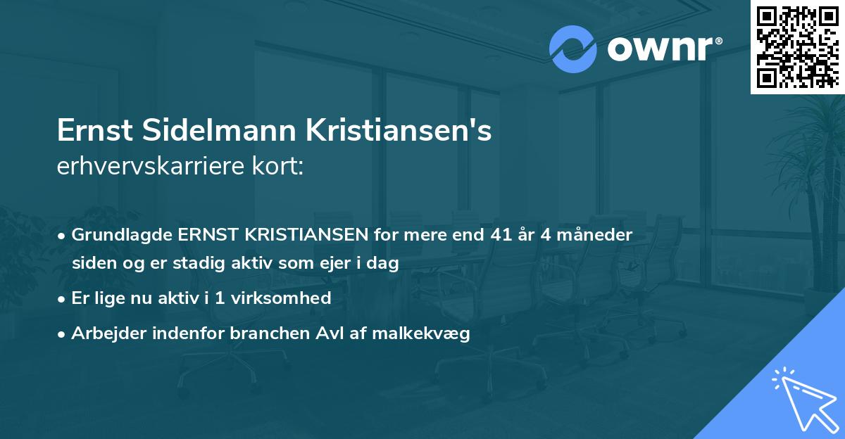 Ernst Sidelmann Kristiansen's erhvervskarriere kort