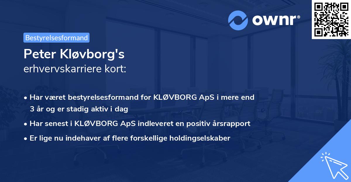 Peter Kløvborg's erhvervskarriere kort