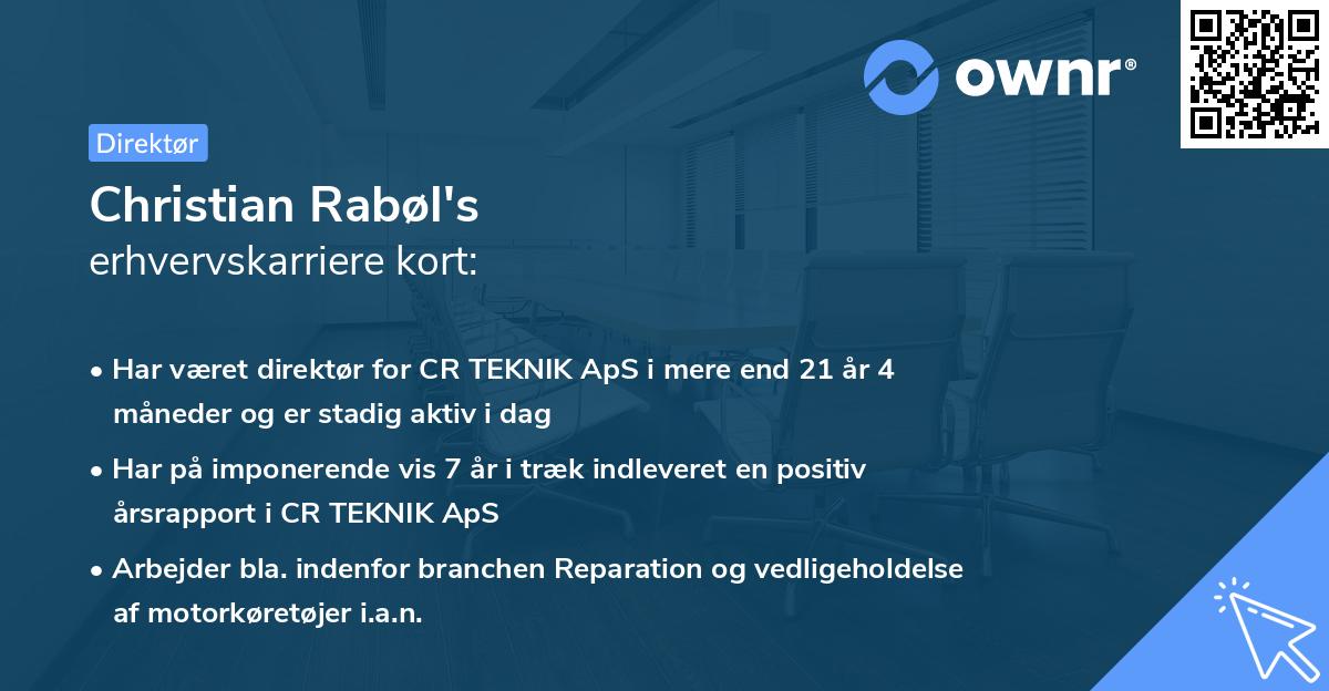 Christian Rabøl's erhvervskarriere kort