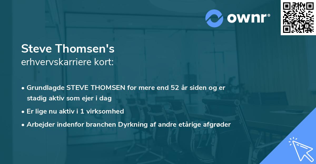 Steve Thomsen's erhvervskarriere kort