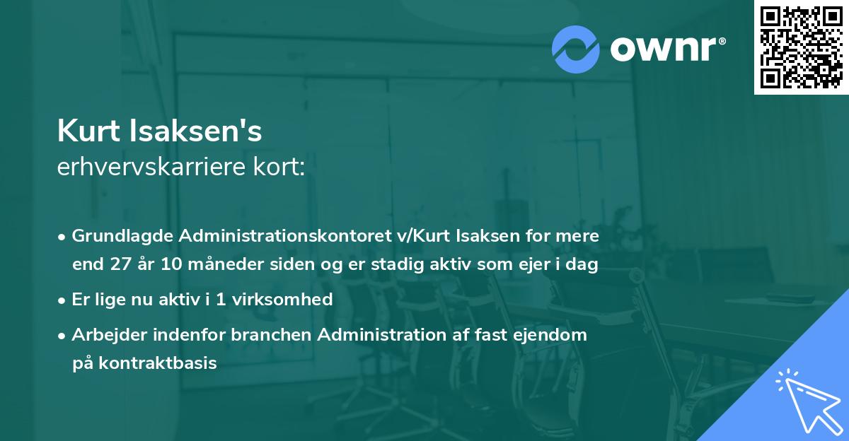 Kurt Isaksen's erhvervskarriere kort