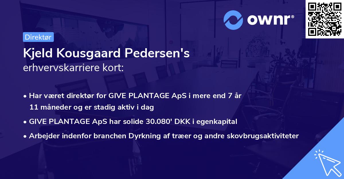 Kjeld Kousgaard Pedersen's erhvervskarriere kort