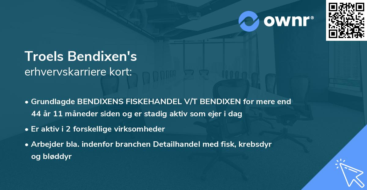 Troels Bendixen's erhvervskarriere kort