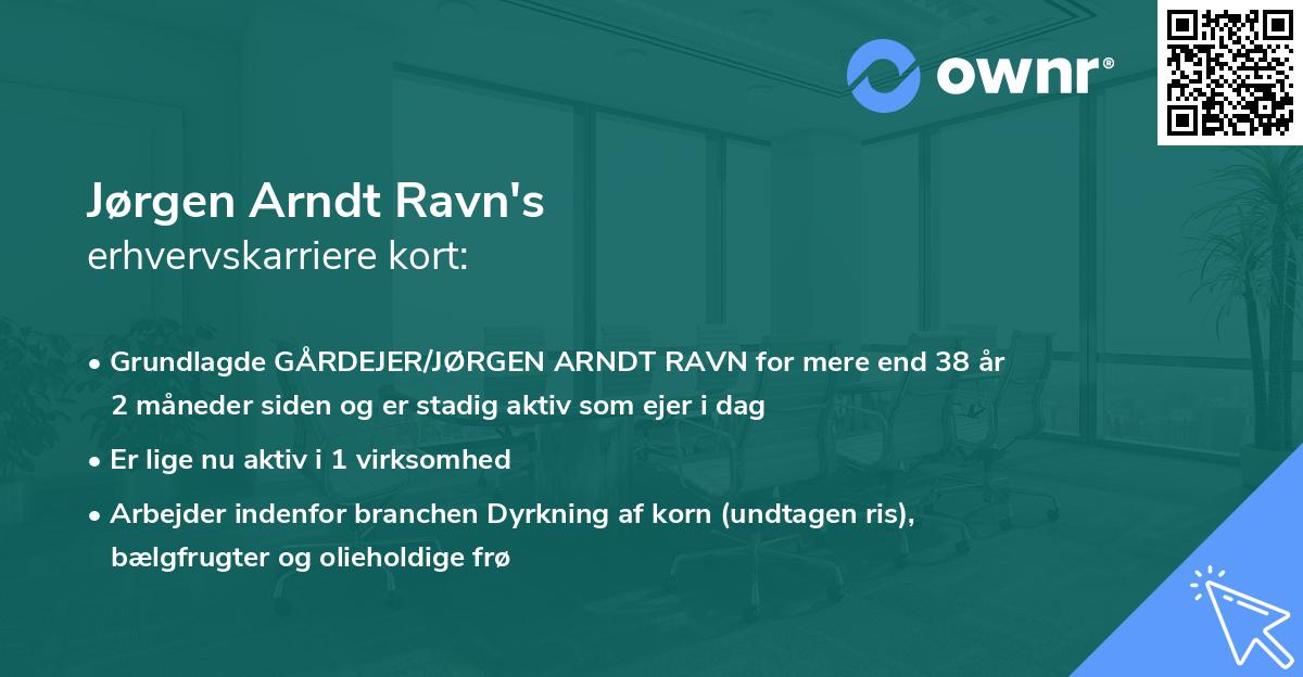 Jørgen Arndt Ravn's erhvervskarriere kort