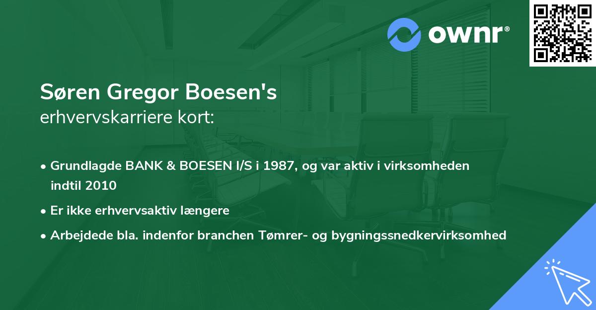 Søren Gregor Boesen's erhvervskarriere kort