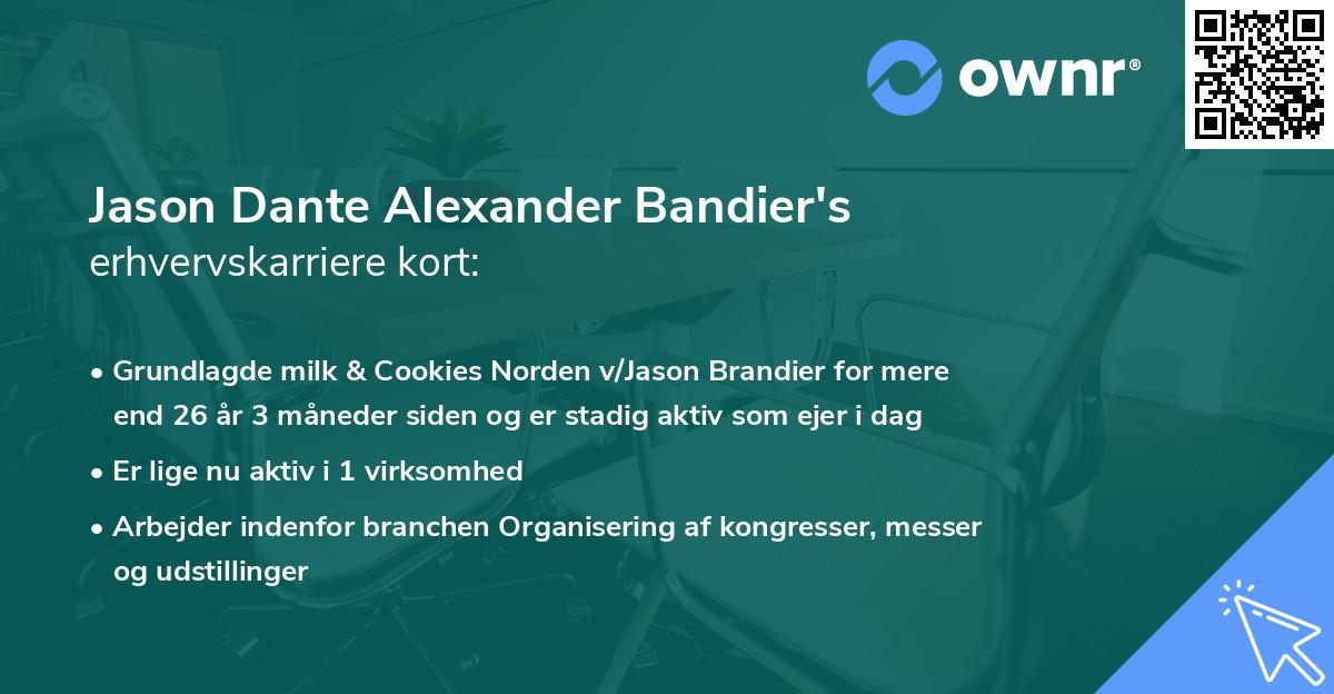 Jason Dante Alexander Bandier's erhvervskarriere kort