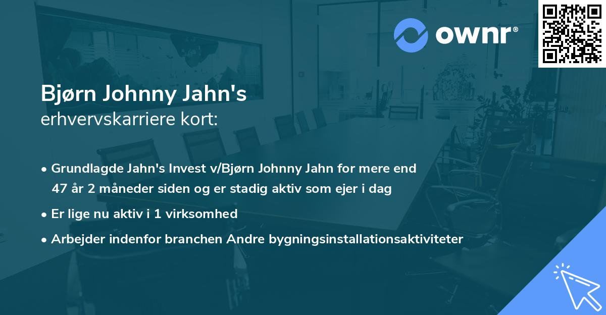 Bjørn Johnny Jahn's erhvervskarriere kort