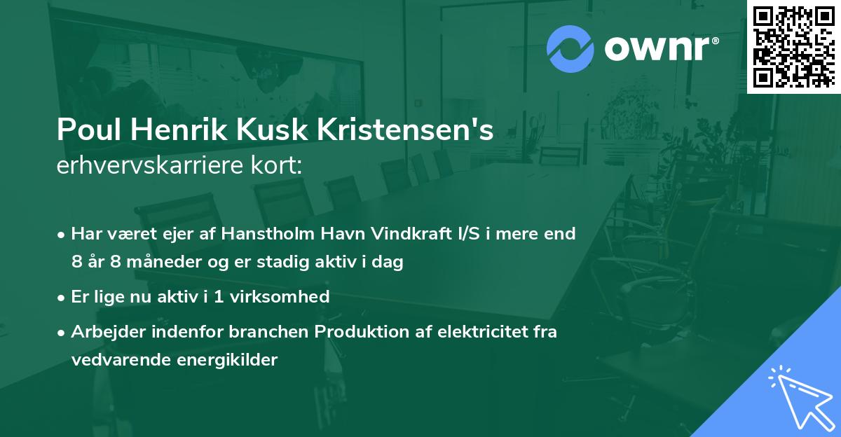 Poul Henrik Kusk Kristensen's erhvervskarriere kort