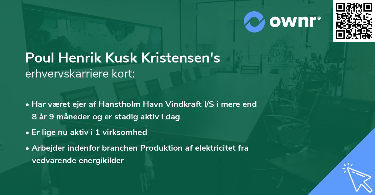 Poul Henrik Kusk Kristensen's erhvervskarriere kort