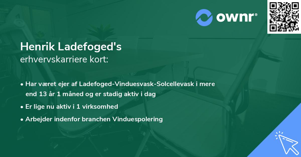 Henrik Ladefoged's erhvervskarriere kort