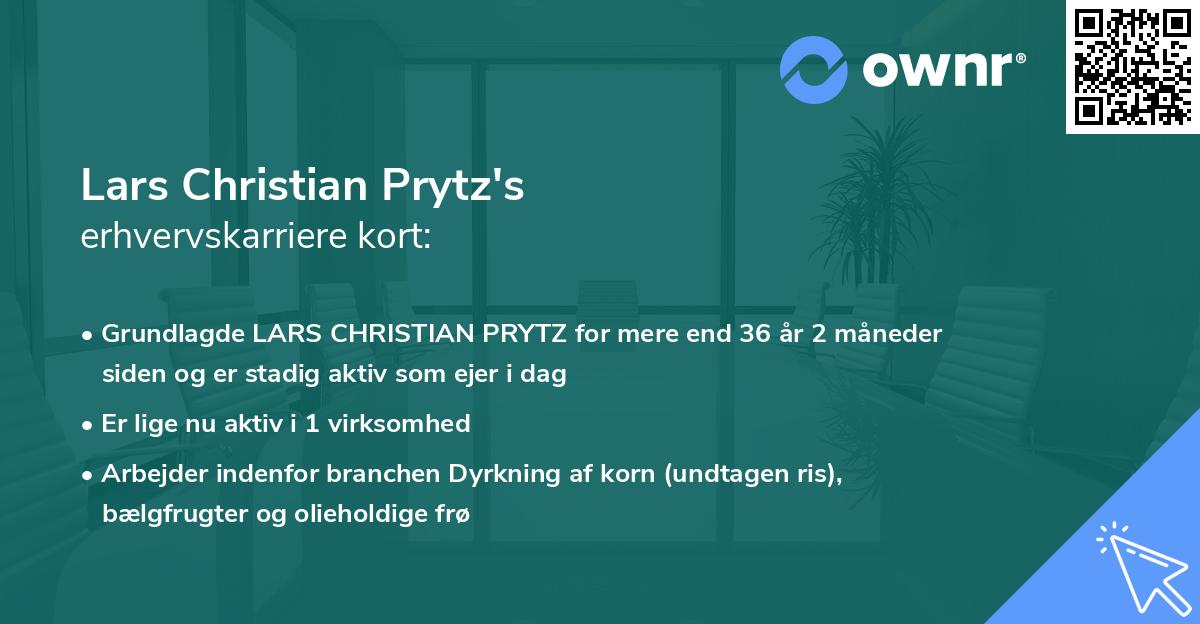 Lars Christian Prytz's erhvervskarriere kort