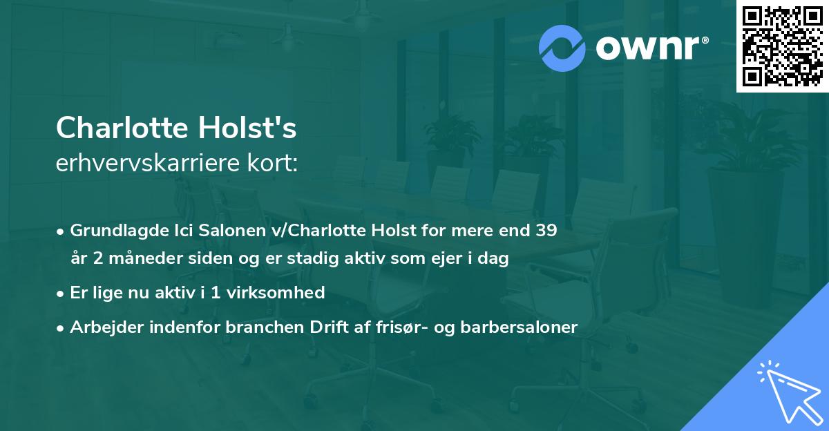 Charlotte Holst's erhvervskarriere kort