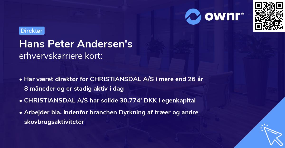 Hans Peter Andersen's erhvervskarriere kort