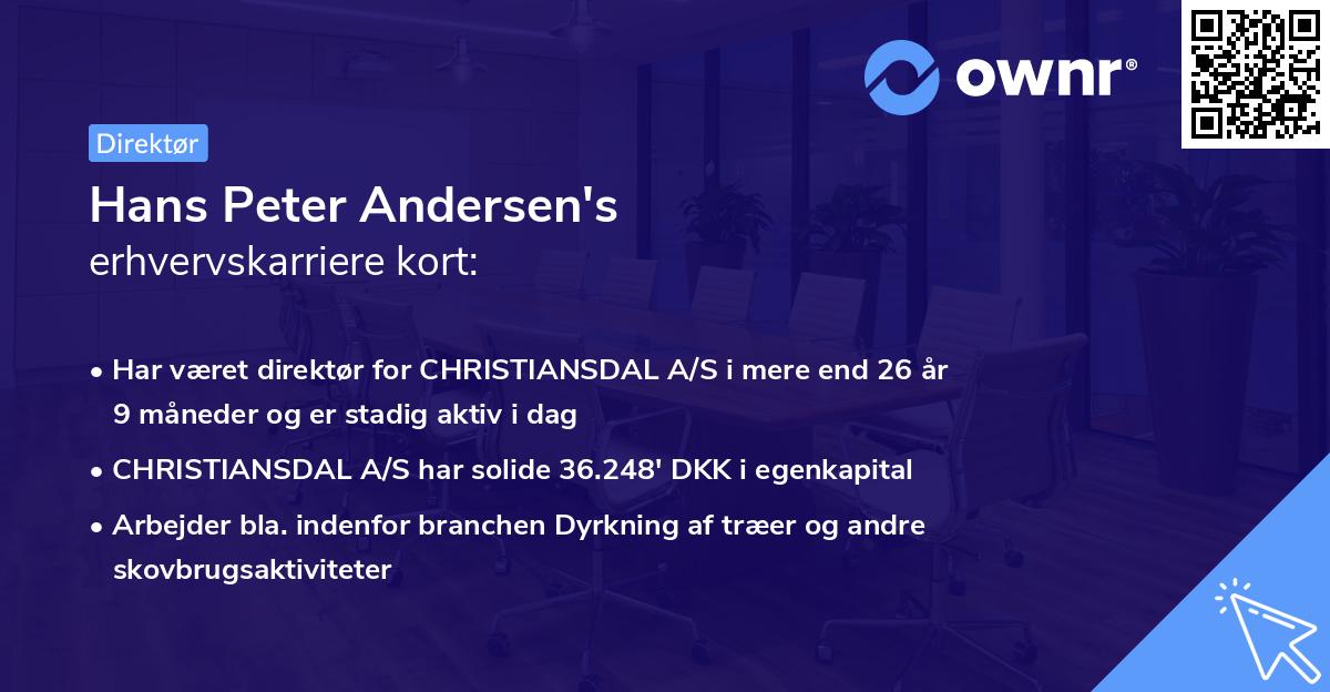 Hans Peter Andersen's erhvervskarriere kort