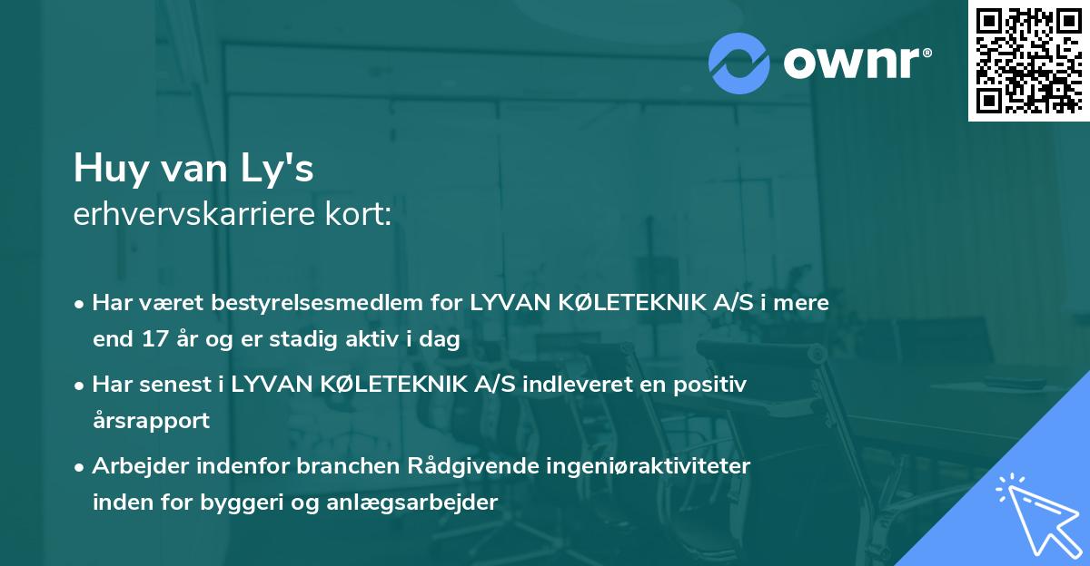 Huy van Ly's erhvervskarriere kort
