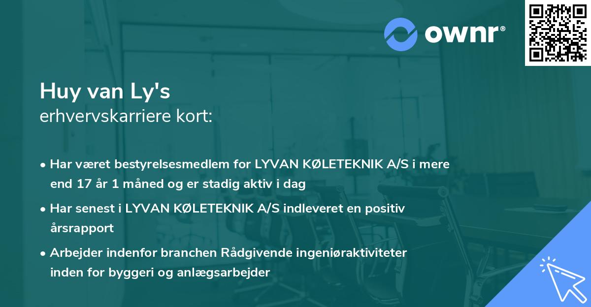 Huy van Ly's erhvervskarriere kort