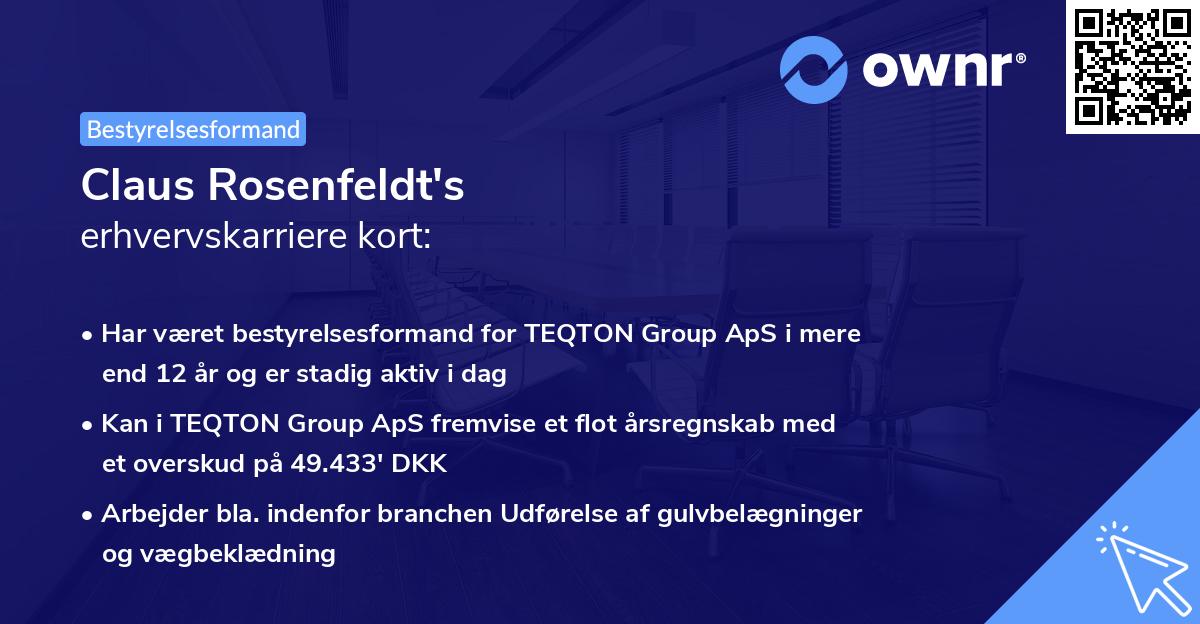 Claus Rosenfeldt's erhvervskarriere kort