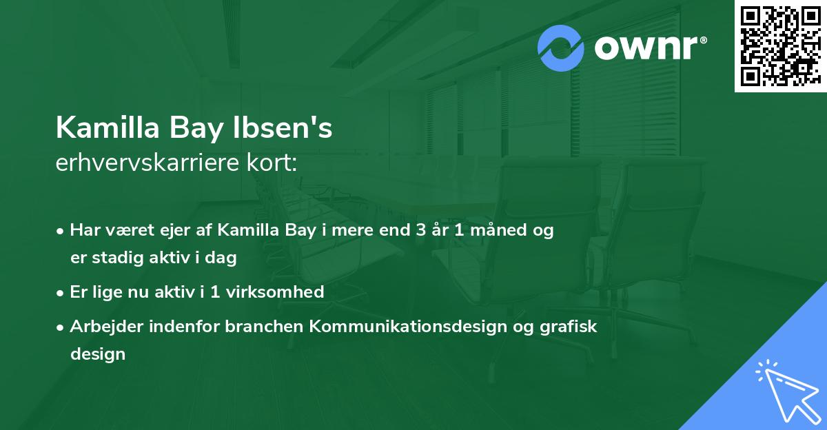 Kamilla Bay Ibsen's erhvervskarriere kort