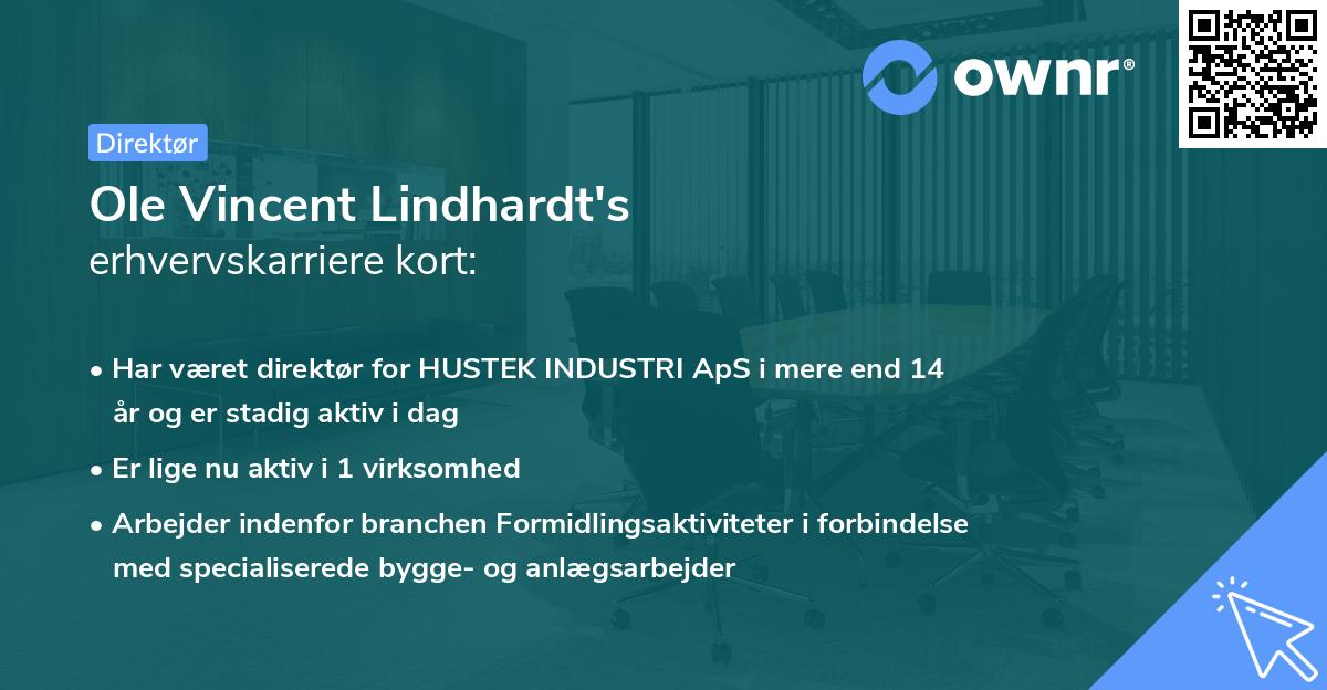 Ole Vincent Lindhardt's erhvervskarriere kort
