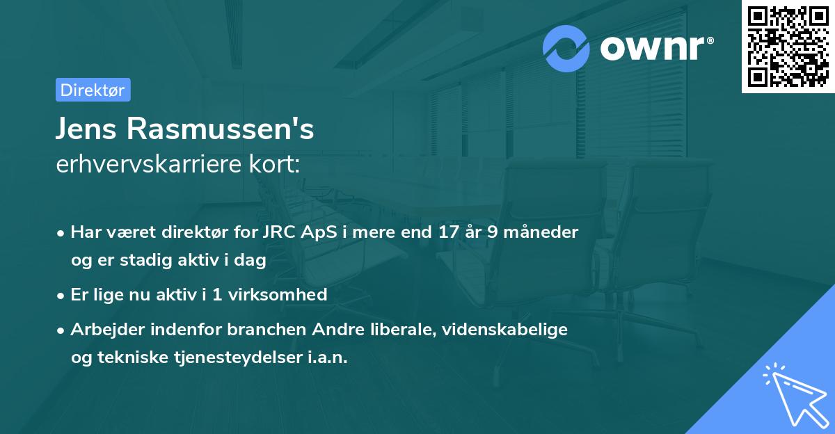 Jens Rasmussen's erhvervskarriere kort