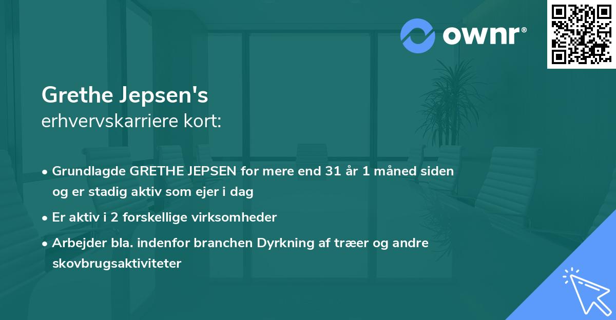 Grethe Jepsen's erhvervskarriere kort