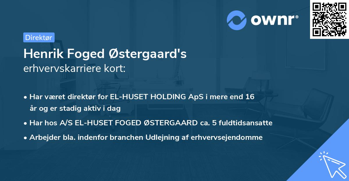 Henrik Foged Østergaard's erhvervskarriere kort