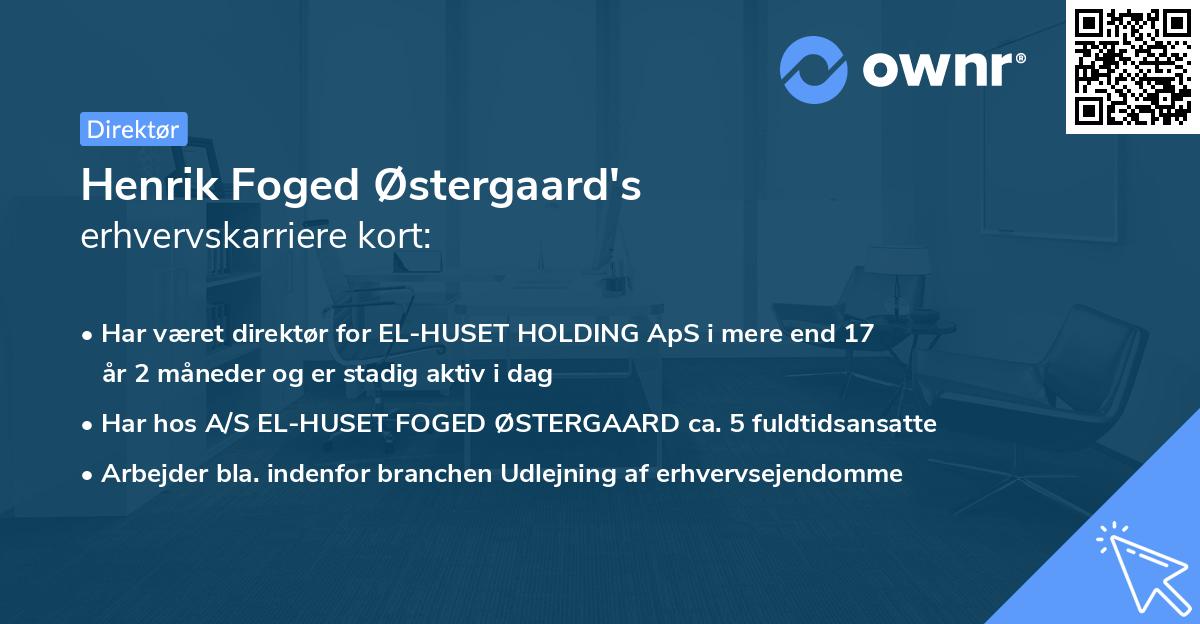 Henrik Foged Østergaard's erhvervskarriere kort