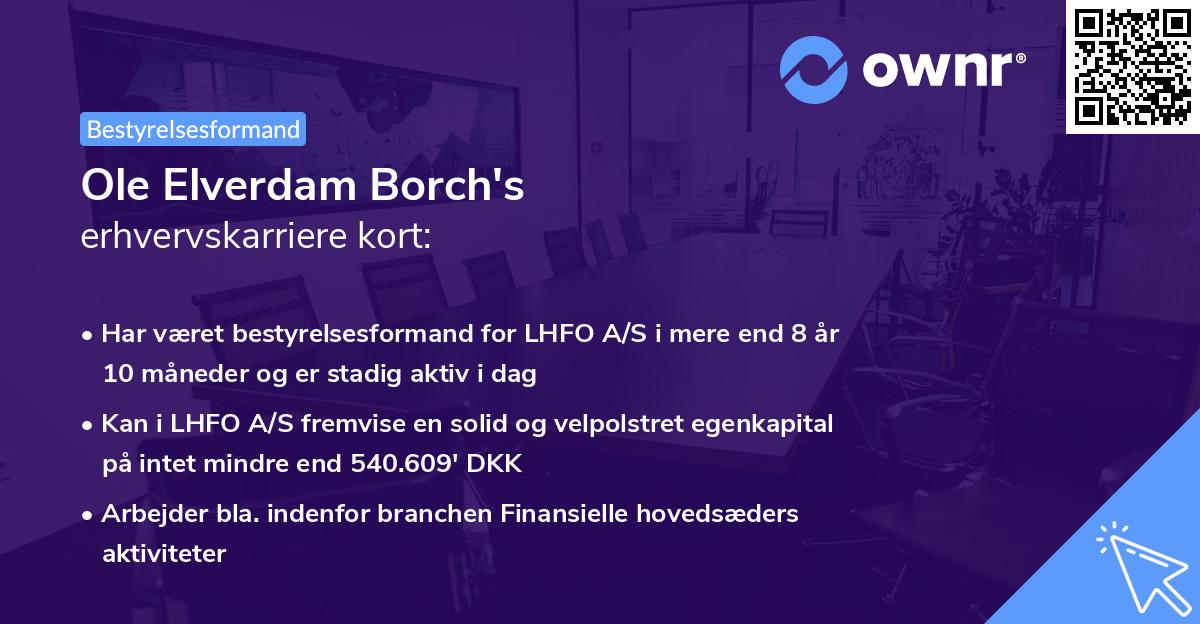 Ole Elverdam Borch's erhvervskarriere kort