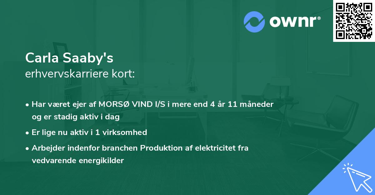 Carla Saaby's erhvervskarriere kort
