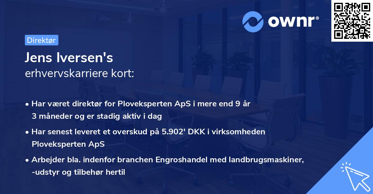 Jens Iversen's erhvervskarriere kort