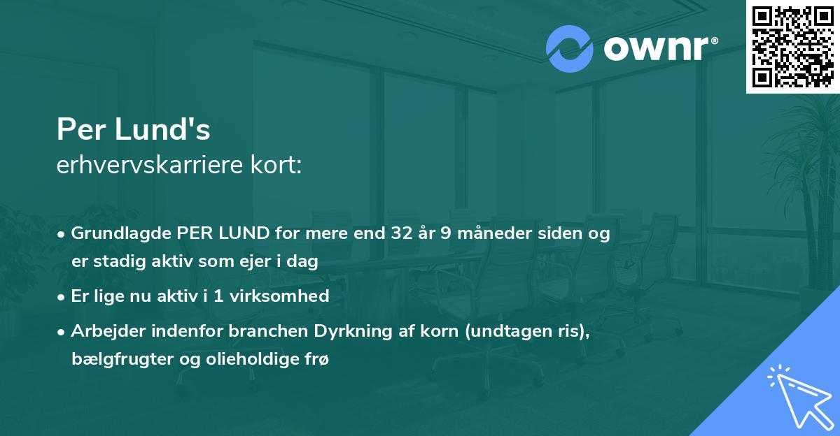 Per Lund's erhvervskarriere kort