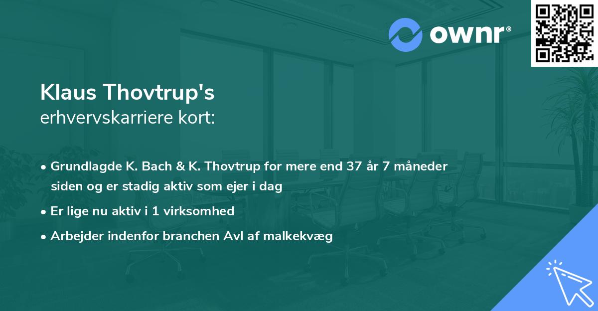 Klaus Thovtrup's erhvervskarriere kort